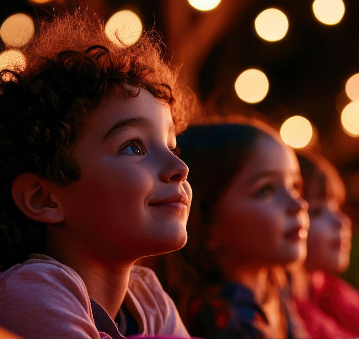 Des enfants au regard émerveillé