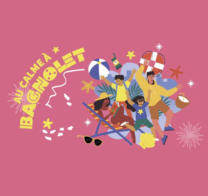 Illustration festive de jeunes en vacances