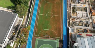 Vue aérienne du nouveau stade des Malassis