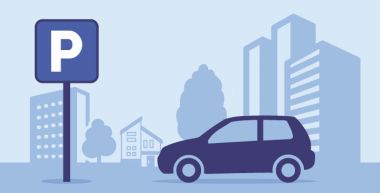 Illustration une voiture est garée à côté d'un panneau stationnement autorisé zone bleue