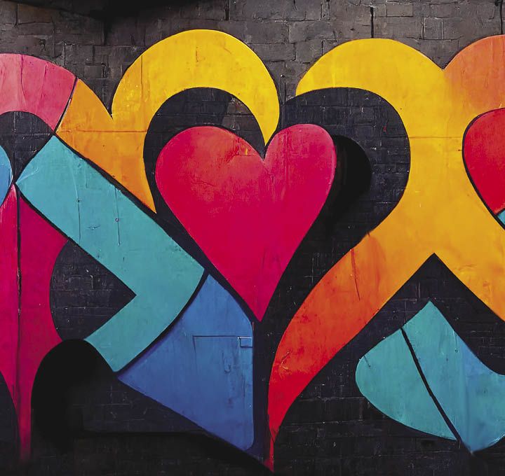 un graff représentant un coeur