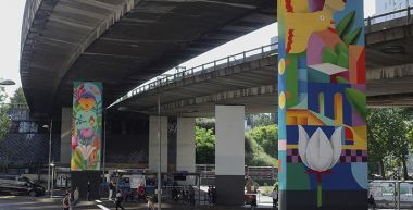 Les fresques sous l'échangeur autoroutier