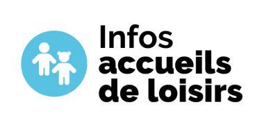 Picto bleu avec enfants pour l'info accueil de loisirs