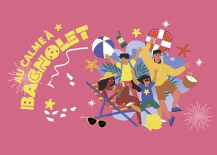Illustration festive de jeunes en vacances