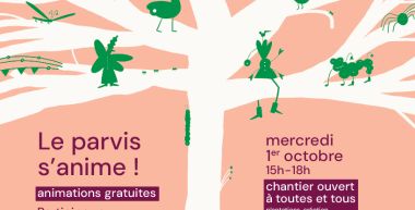 Illustration un arbre blanc avec de petits animaux verts sur les branches