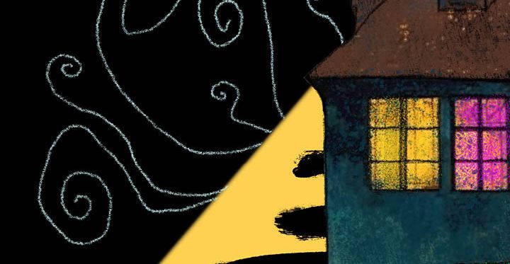 une maison dessinée par un enfant