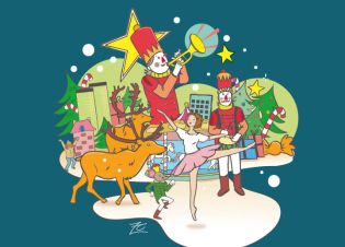 Illustration de Noël sur le thème Casse-Noisette