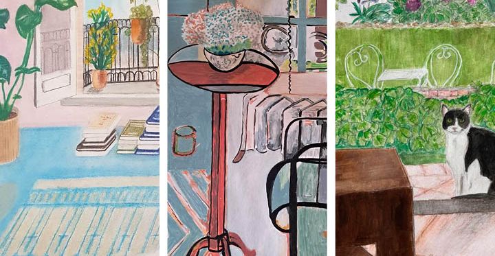 Trois détails d'oeuvres sur le printemps