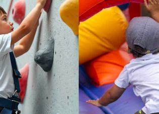 Des enfants s'initient à l'escalade