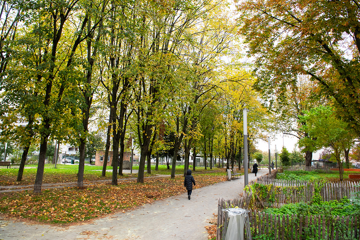 Le square du 8-mai-45 en automne à Bagnolet